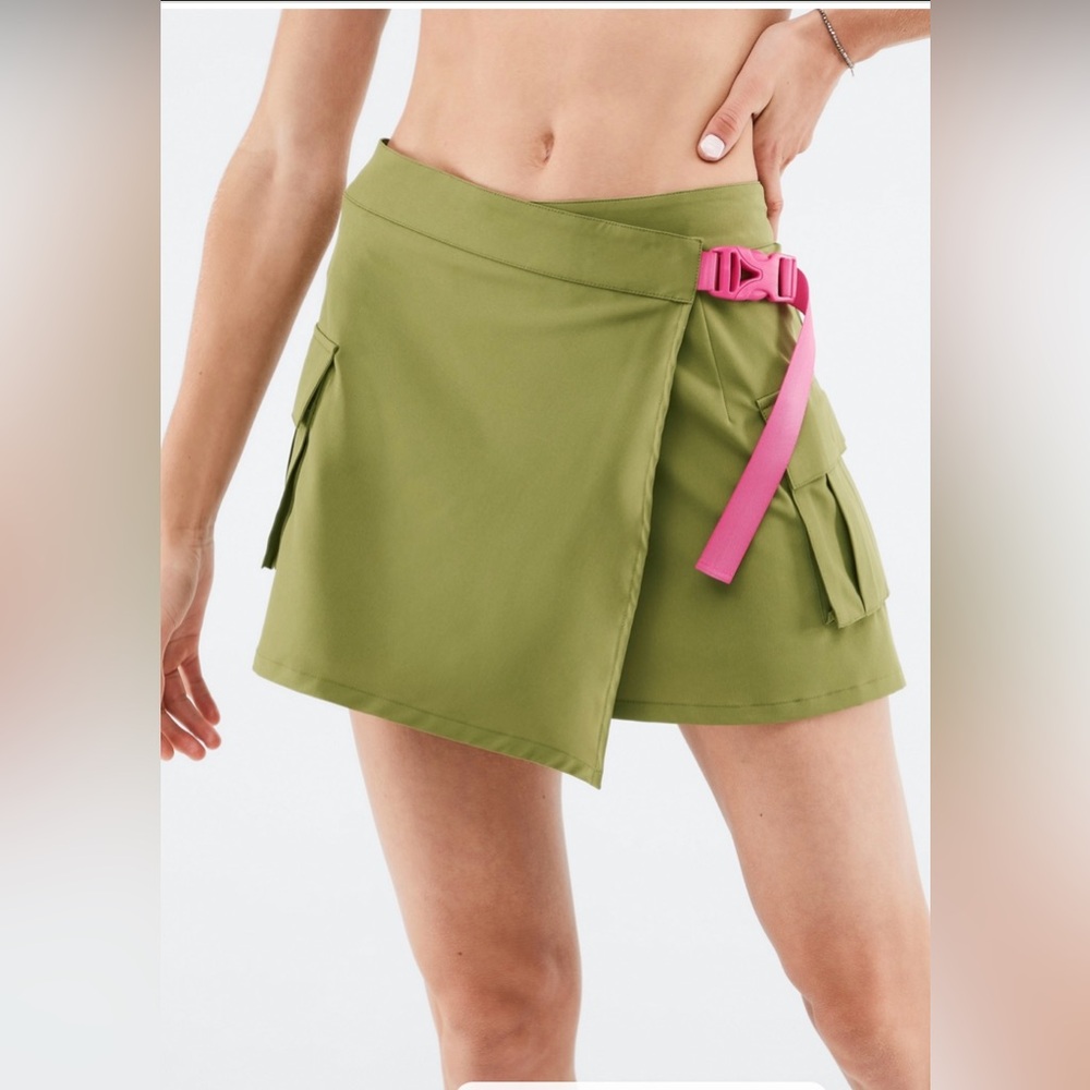 Fabletics Olive Skort with Pink Buckle